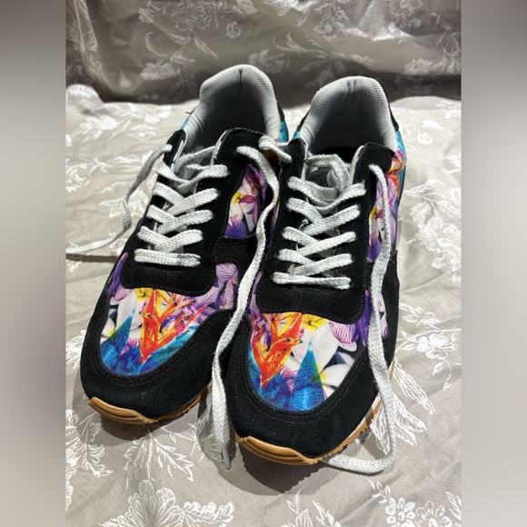 inkkas Shoes - Inkkas Caladium black suede tropical floral sneakers 11